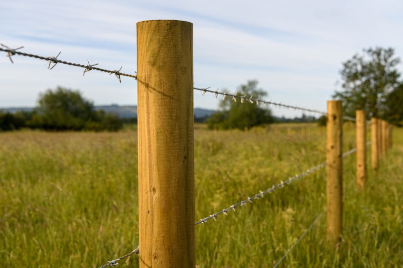 Barbed Wire Fence Installation